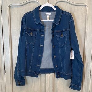 Ash Navy Blue Denim Jacket with Chest Flap Pockets